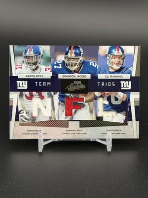 2009 Absolute Aaron Ross / Brandon Jacobs / Eli Manning Trios Materials /50