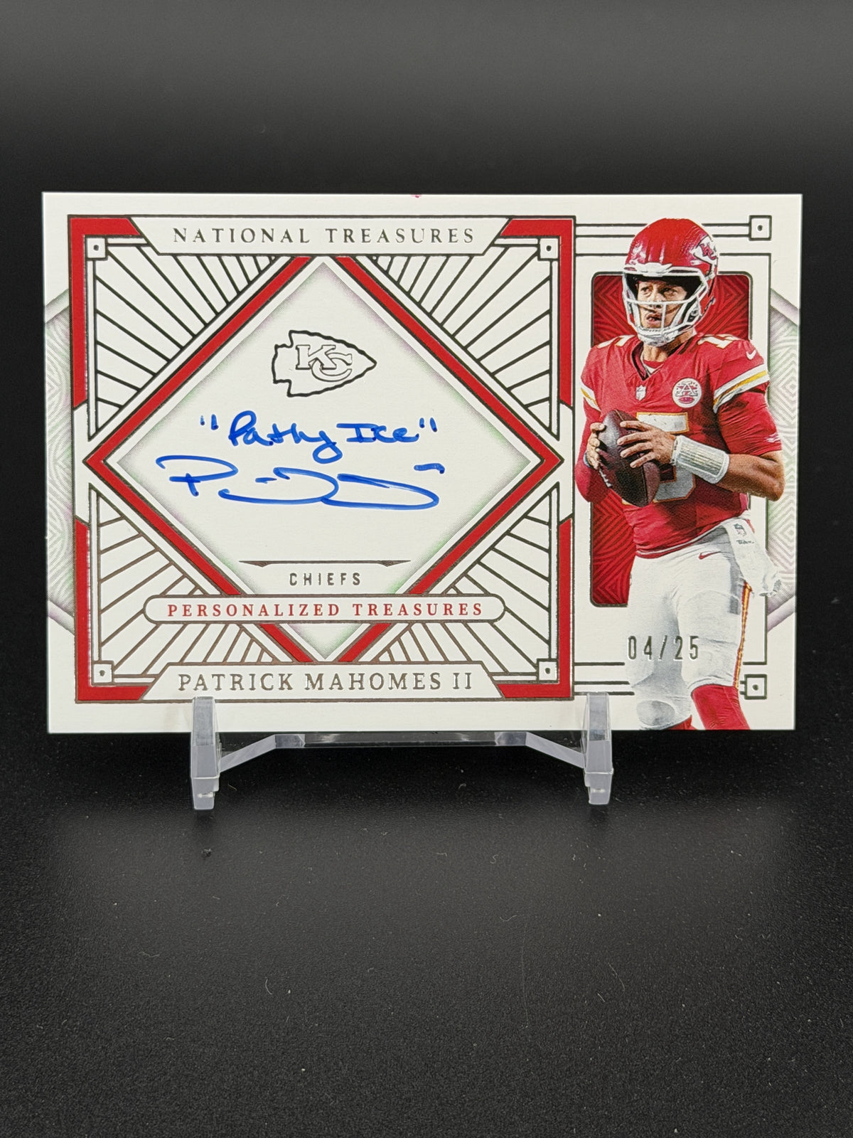 2025 National Treasures Patrick Mahomes Personalized Auto "Patty Ice" /25