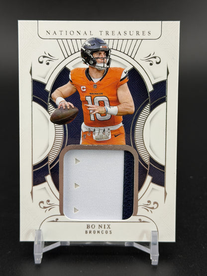 2024 Panini National Treasures #TP-BNX Bo Nix Treasured Patches #/49