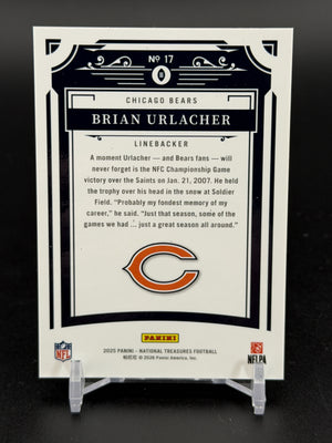 2025 Panini National Treasures #17 Brian Urlacher Holo Gold #/15