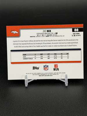 2025 Topps Chrome Sapphire Edition #88 Bo Nix Orange Sapphire #/25