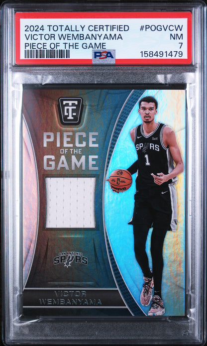 2024 Totally Certified Victor Wembanyama Game Used Piece of the Game PSA 7