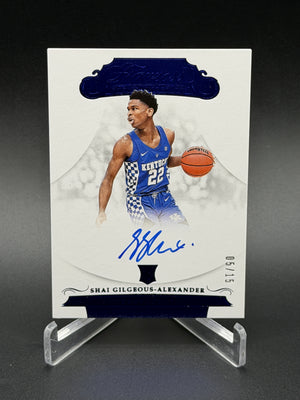 2018 Flawless Collegiate #116 Shai Gilgeous-Alexander Rookie Auto Sapphire /15