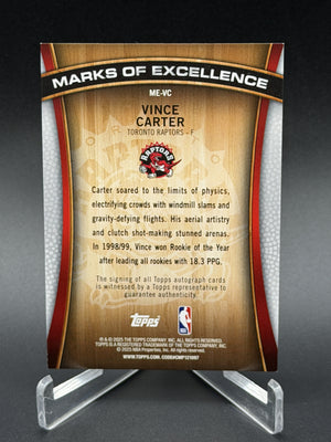2025-26 Topps #ME-VC Vince Carter Marks of Excellence Rainbow Foilboard