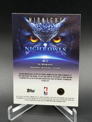 2025-26 Topps Midnight #NO-11 Ja Morant Night Owls Moonrise #/25