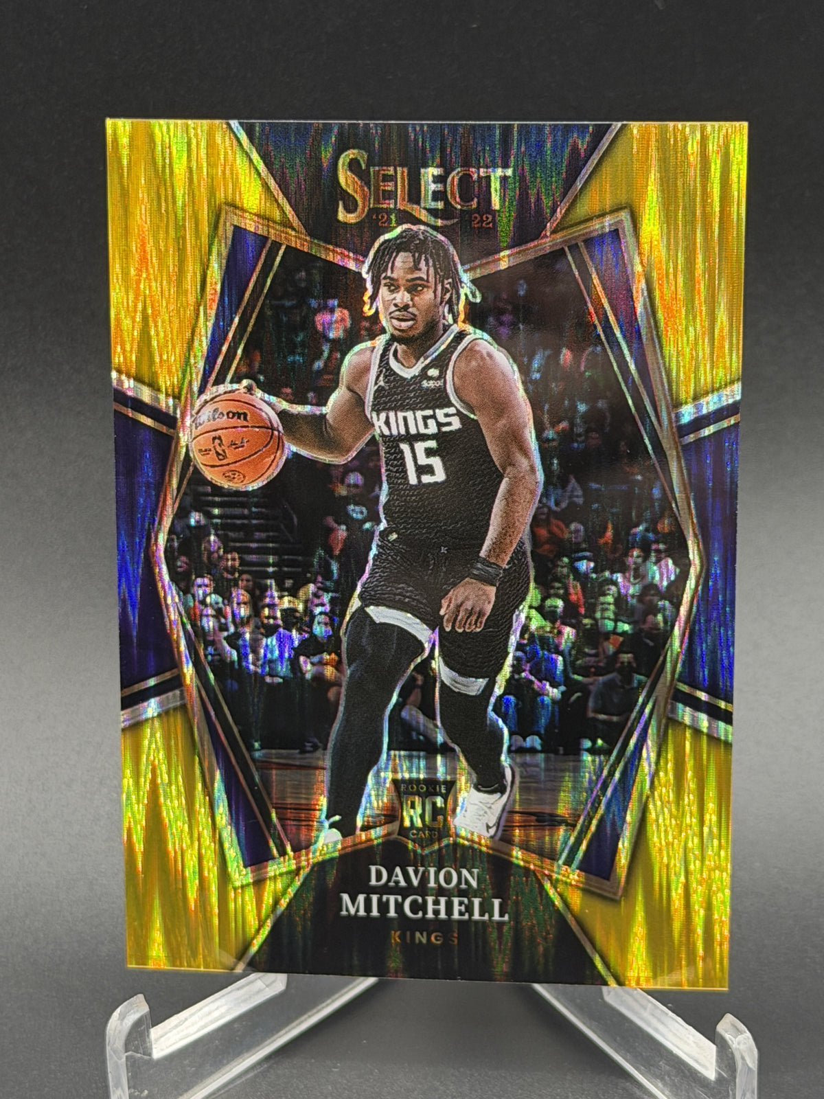 2021-22 Panini Select #118 Davion Mitchell Rookie RC Gold Flash Prizms #/10