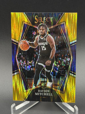 2021-22 Panini Select #118 Davion Mitchell Rookie RC Gold Flash Prizms #/10