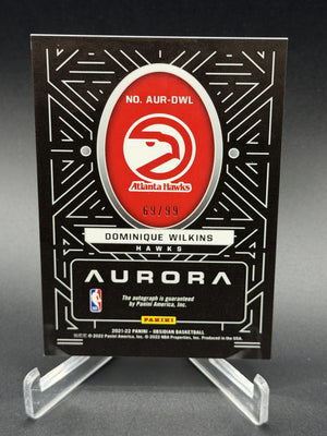 2021-22 Panini Obsidian #AUR-DWL Dominique Wilkins Aurora Autographs #/99