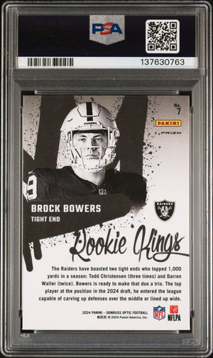 2024 Donruss Optic #7 Brock Bowers Rookie Kings PSA 10