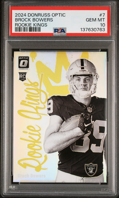 2024 Donruss Optic #7 Brock Bowers Rookie Kings PSA 10