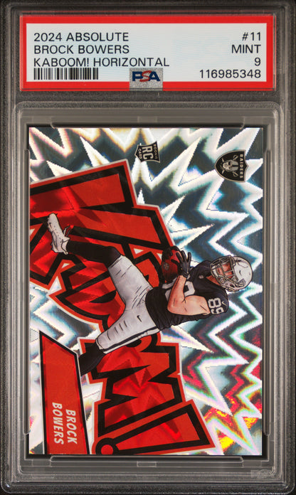 2024 Panini Absolute #11 Brock Bowers Kaboom Horizontal PSA 9