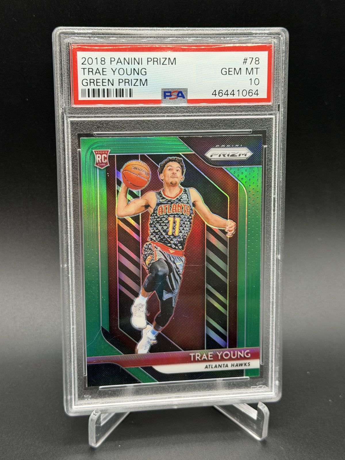 2018-19 Panini Prizm #78 Trae Young Prizms Green PSA 10