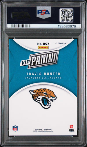 2025 Panini NSCC Gold VIP #RC7 Travis Hunter Rookies Baja Tiger Stripes PSA 10