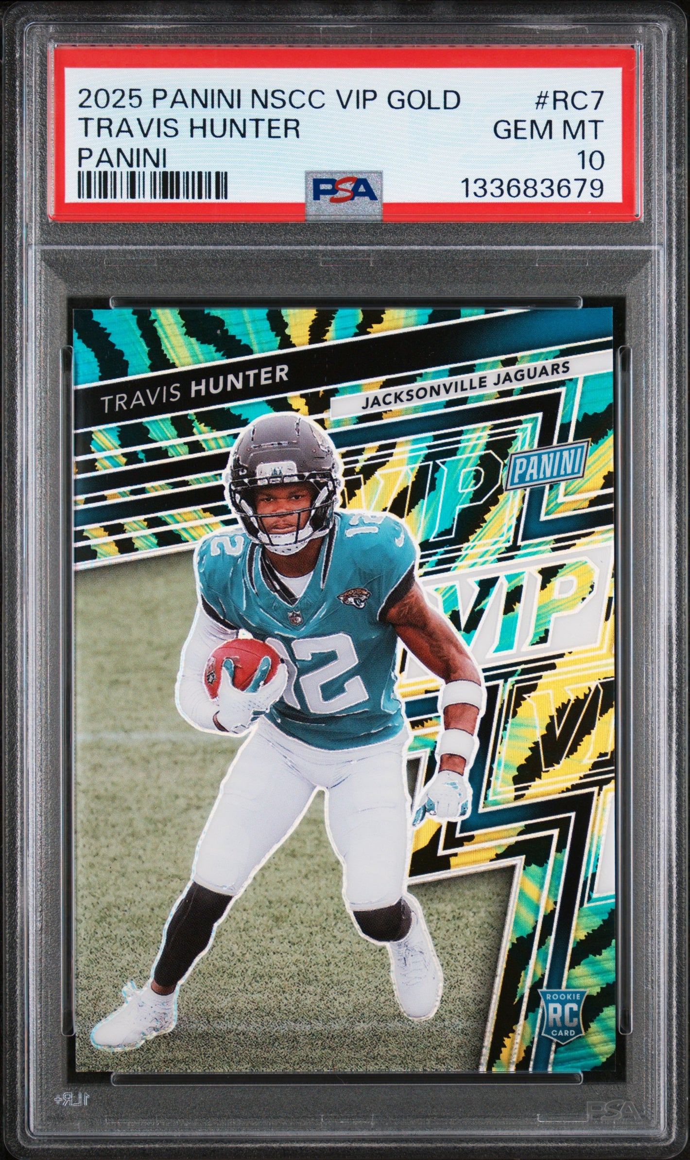 2025 Panini NSCC Gold VIP #RC7 Travis Hunter Rookies Baja Tiger Stripes PSA 10
