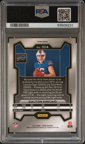 2023 Panini Prizm #324 Dalton Kincaid Rookie Variations Prizms Silver PSA 10