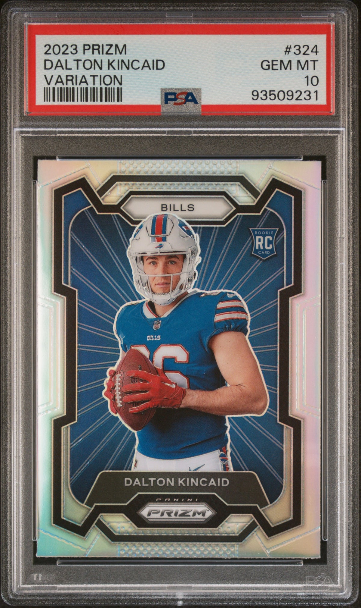 2023 Panini Prizm #324 Dalton Kincaid Rookie Variations Prizms Silver PSA 10