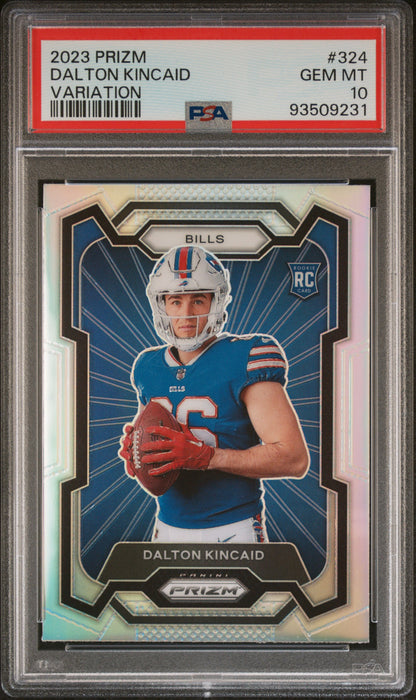 2023 Panini Prizm #324 Dalton Kincaid Rookie Variations Prizms Silver PSA 10