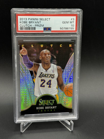 2013-14 Panini Select #3 Kobe Bryant Clutch Prizms PSA 10
