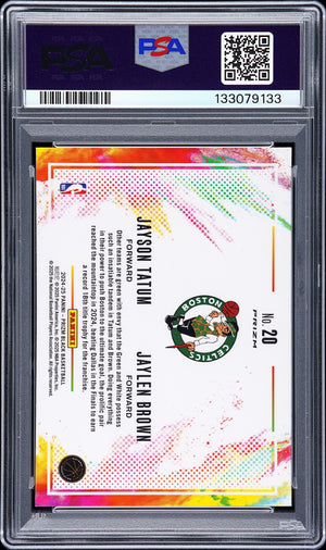 2024-25 Prizm Black #20 Jaylen Brown / Jayson Tatum Color Blast Duals PSA 10