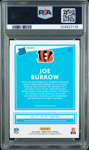 2020 Donruss Optic #151 Joe Burrow Pink PSA 9