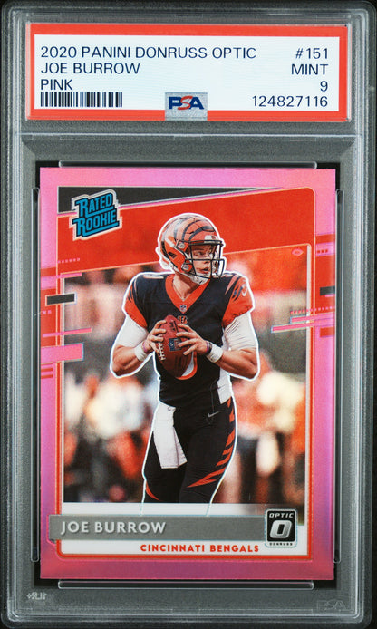 2020 Donruss Optic #151 Joe Burrow Pink PSA 9