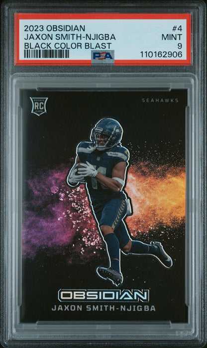 2023 Panini Obsidian #4 Jaxon Smith-Njigba Black Color Blast PSA 9