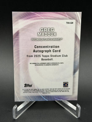 2025 Stadium Club #TVA-GM Greg Maddux Concentration Autographs Purple Foil #/25