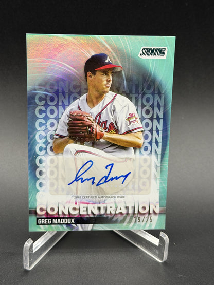 2025 Stadium Club #TVA-GM Greg Maddux Concentration Autographs Purple Foil #/25