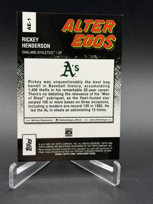 2025 Topps Chrome Update #AE-1 Rickey Henderson Alter Egos