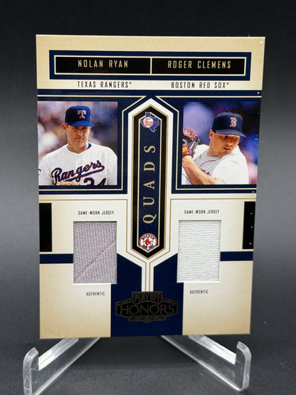 2004 Playoff Honors Nolan Ryan Clemens Wood Beckett Quad Material /100