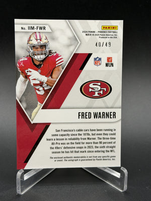 2024 Panini Phoenix #IIM-FWR Fred Warner Incredible Inked Materials #/49