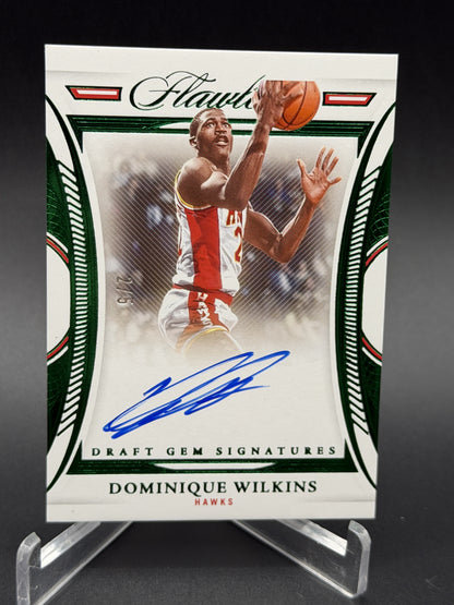 2021-22 Flawless #DGS-DWH Dominique Wilkins Draft Gem Auto Emerald /5