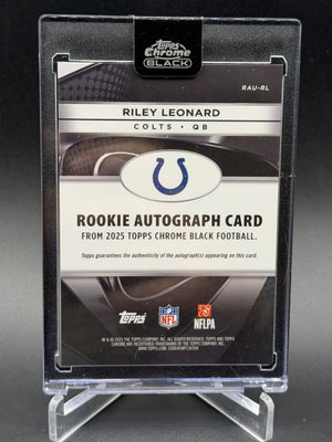 2025 Topps Chrome Black #RAU-RL Riley Leonard Rookie Auto Green Refractor /99