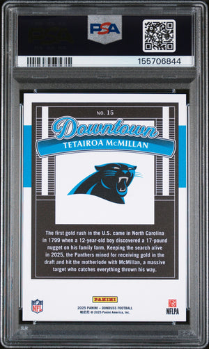 2025 Donruss #15 Tetairoa McMillan Rookie RC Downtown! PSA 10