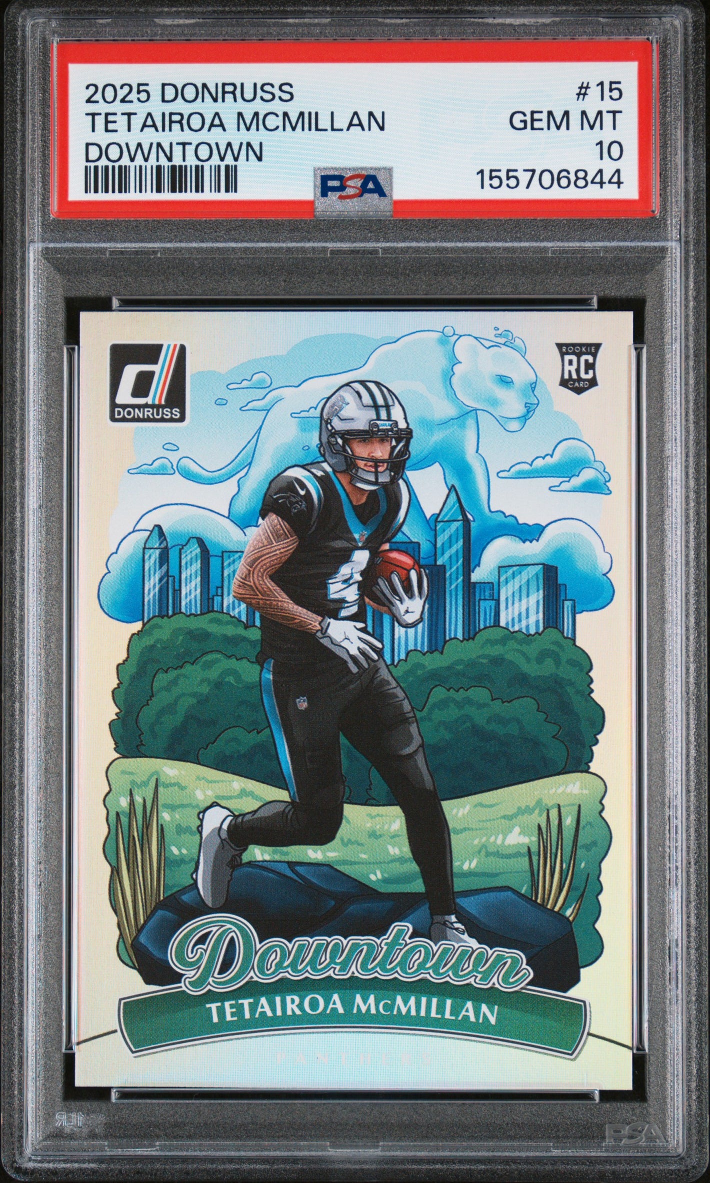 2025 Donruss #15 Tetairoa McMillan Rookie RC Downtown! PSA 10