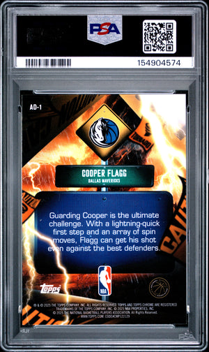 2025-26 Topps Chrome #AD-1 Cooper Flagg Rookie RC Advisory PSA 10