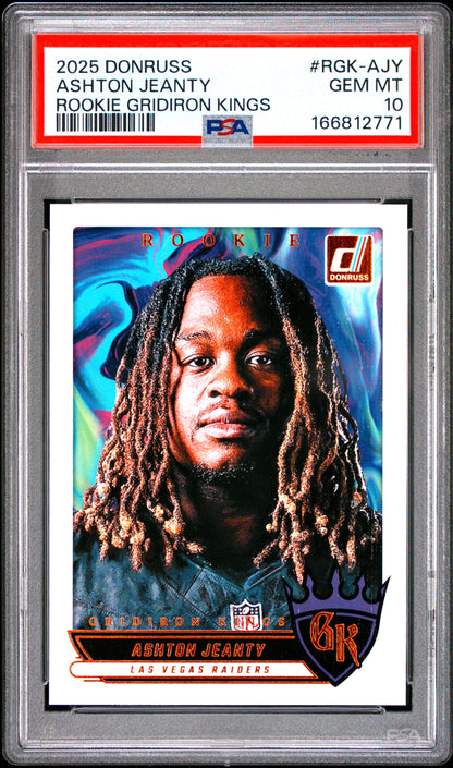 2025 Donruss #RGK-AJY Ashton Jeanty Rookie Gridiron Kings PSA 10