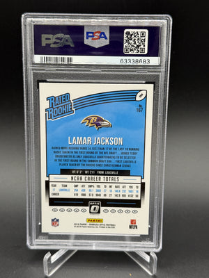 2018 Donruss Optic #167 Lamar Jackson Rated Rookie PSA 10