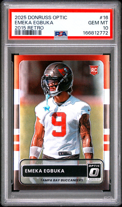 2025 Donruss Optic #16 Emeka Egbuka 2015 Rookie Retro PSA 10