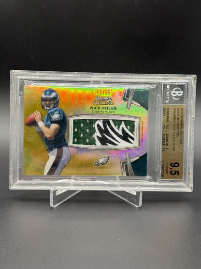 2012 Bowman Sterling Nick Foles Rookie Relics Gold Refractor/65 BGS 9.5