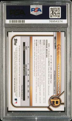 2022 Bowman Draft #CDA-TJ Termarr Johnson 1st Auto Aqua Lava #/199 PSA 10