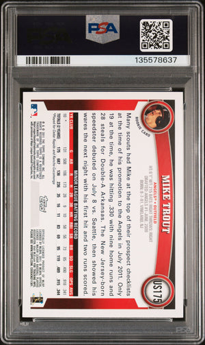 2011 Topps Update #US175 Mike Trout Rookie RC Walmart Blue Border PSA 9