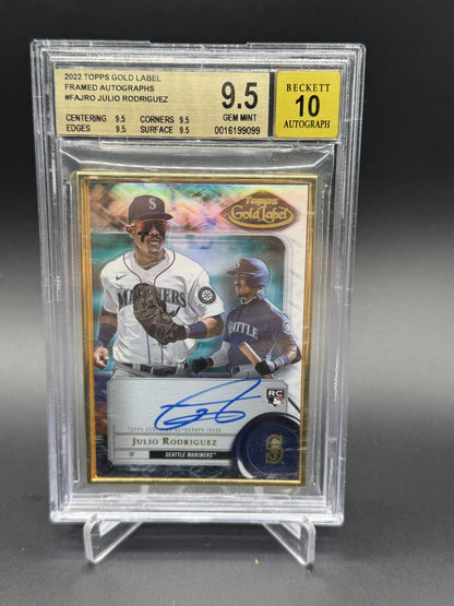2022 Topps Gold Label #FA-JRO Julio Rodriguez RC Framed Autographs BGS 9.5