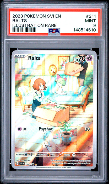 2023 Pokemon Svi Scarlet & Violet #211 Ralts Illustration Rare PSA 9