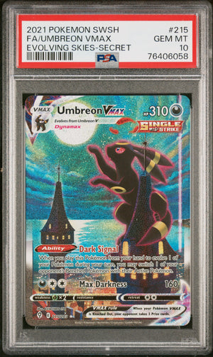 2021 Pokemon Evolving Skies #215 Umbreon Vmax Full Art "MoonBreon" Secret PSA 10