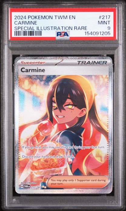 2024 Pokemon Twilight Masquerade #217 Carmine Special Illustration Rare PSA 9