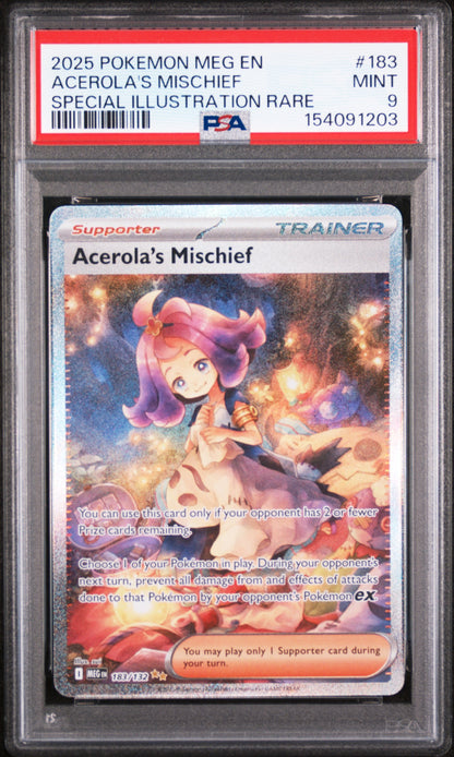 Pokemon Mega Evolution #183 Acerola'S Mischief Special Illustration Rare PSA 9