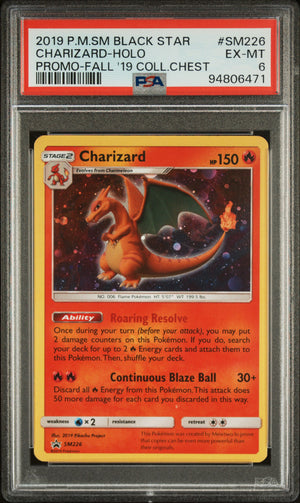 2019 Pokemon SM Black Star Promos #SM226 Charizard Holo Collector Chest PSA 6