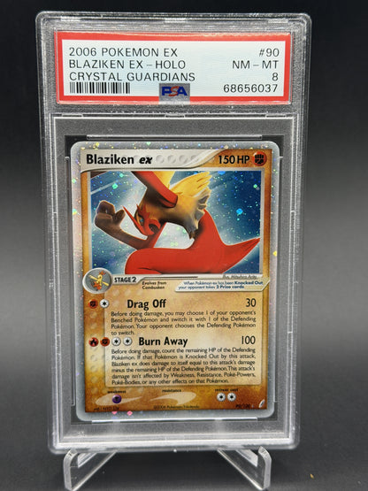 2006 Pokemon Ex Crystal Guardians #90 Blaziken Ex Holo Crystal Guardians PSA 8
