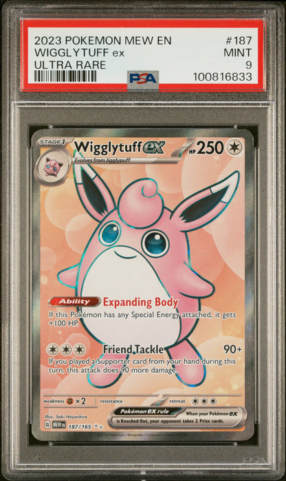 2023 Pokemon Mew 151 #187 Wigglytuff Ex Ultra Rare PSA 9